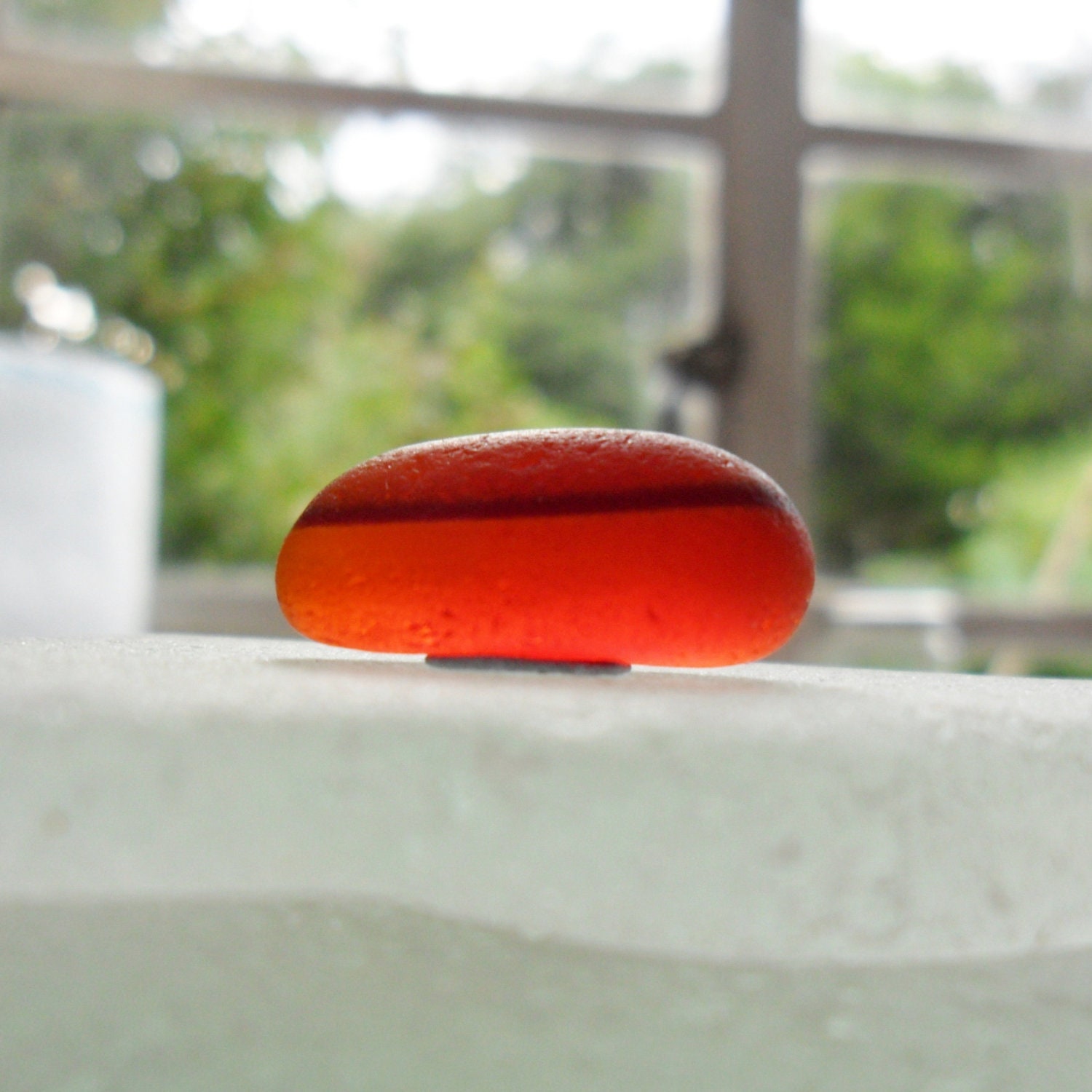 Ruby red and amberina flawless multi - Prettiest perfect sea glass from Northern England