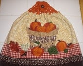 Pumpkin Crocheted Hanging Dish Towel (Double)