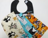 Cats, Baby bibs, infant, uni-sex, changeable, interchangeable, dancing, Harley motorcycle