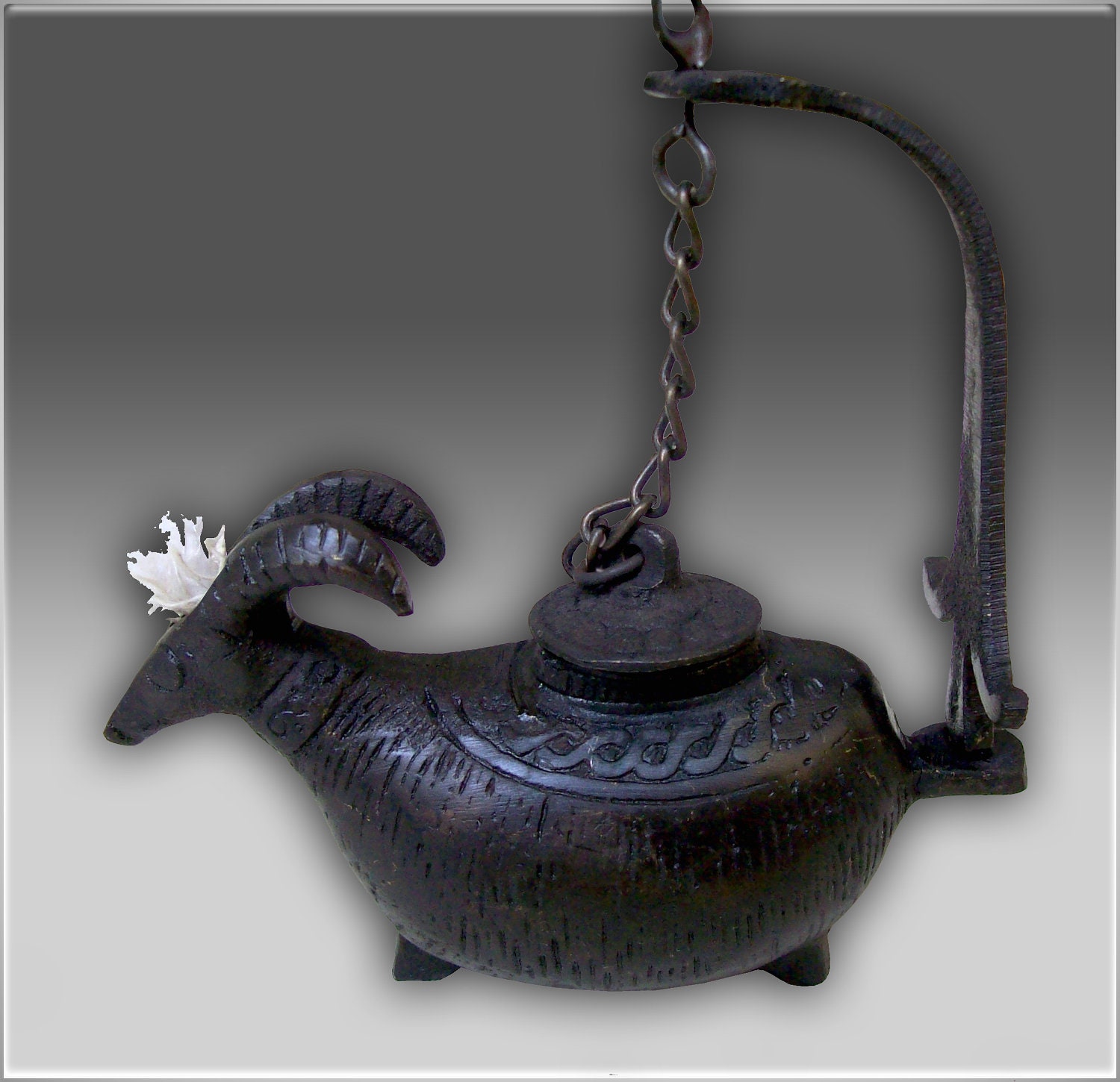 Corinthian Aries Bronze Oil Lamp