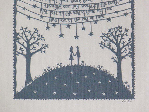 The First Time Ever I saw Your Face -  hand cut paper cut
