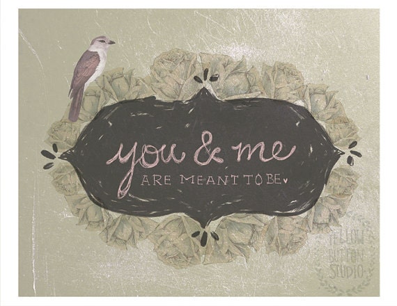 You and Me are meant to be 8.5" x 11" collage illustration print