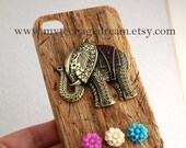 iPhone 4 case,  iPhone 4s Case, iPhone Case 4s, iPhone 4 Hard Case,vintage style elephant charm --- SALE