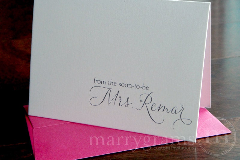 Thank You From the Soon to be Mrs. Bridal Shower - Wedding Thank You Cards- Cute Shower Gift for Engaged Friend, Bachelorette (Set of 10)