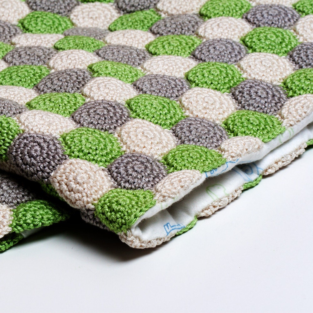 Crochet Pattern Unisex Reversible Baby Blanket PDF Instant Download