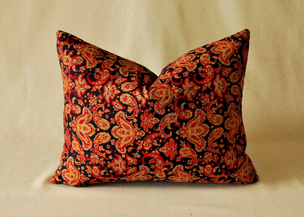 Moroccan Paisley Pillow Cover Vintage 14"x18"