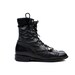 1990s Distressed Black Leather Lace Up Boots / Silver Fringe Toe /Western Riding / Ankle Booties /Roper Justin / Size 7 1/2