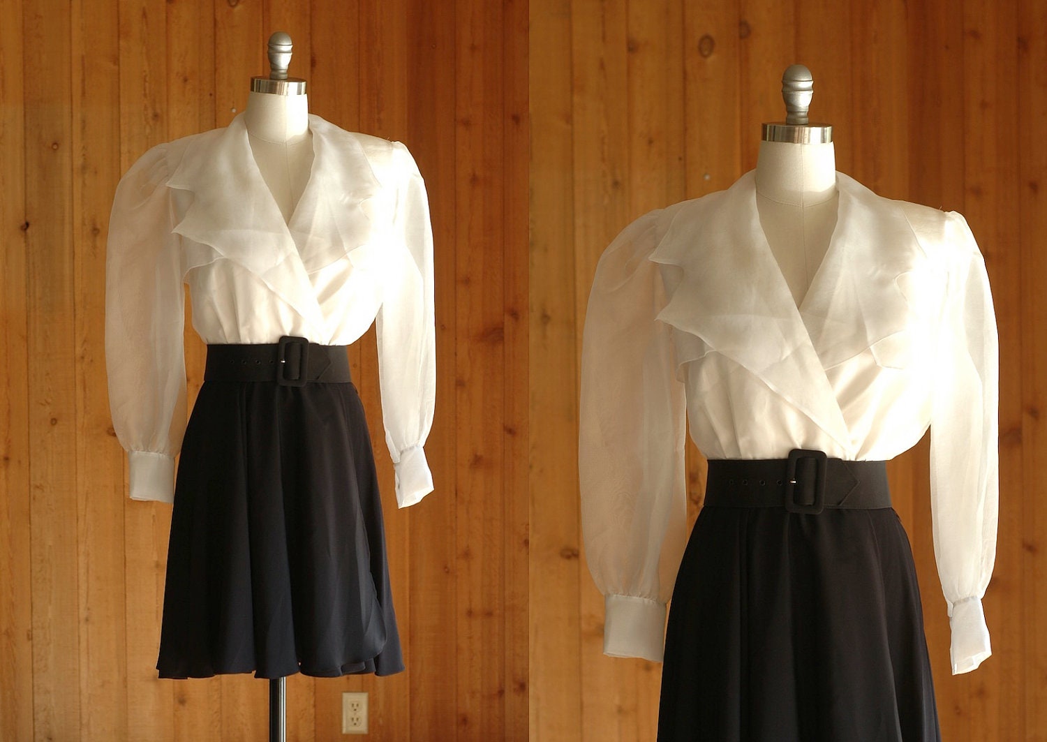 SALE / vintage 1970s wrap dress / 70s black and white party dress / size small medium