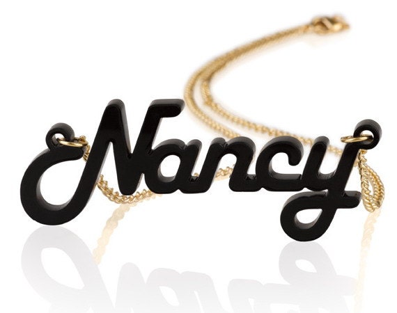 Custom Name Necklace Acrylic Name Necklace with 18k Gold Plated Chain - Choose Any Name and Any Color