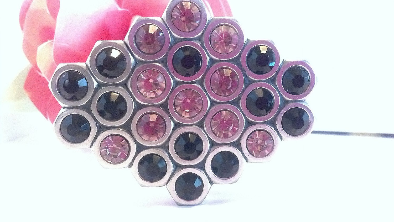 OOAK Hex Nut Belt Buckle with bling