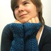 Blue Cabled Fingerless Gloves