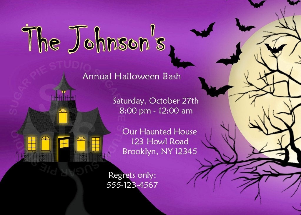 Printable Halloween Birthday party, Invitation Custom Personalized Digital File, DIY Printable