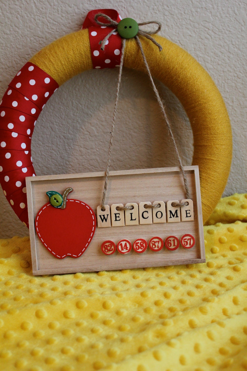 Ready to SHIP - Welcome to my class 12 inch handmade wreath by HotGlueHangover