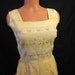 PICNIC PIN-UP vintage hourglass sundress - floral embroidery - yellow check - sz S