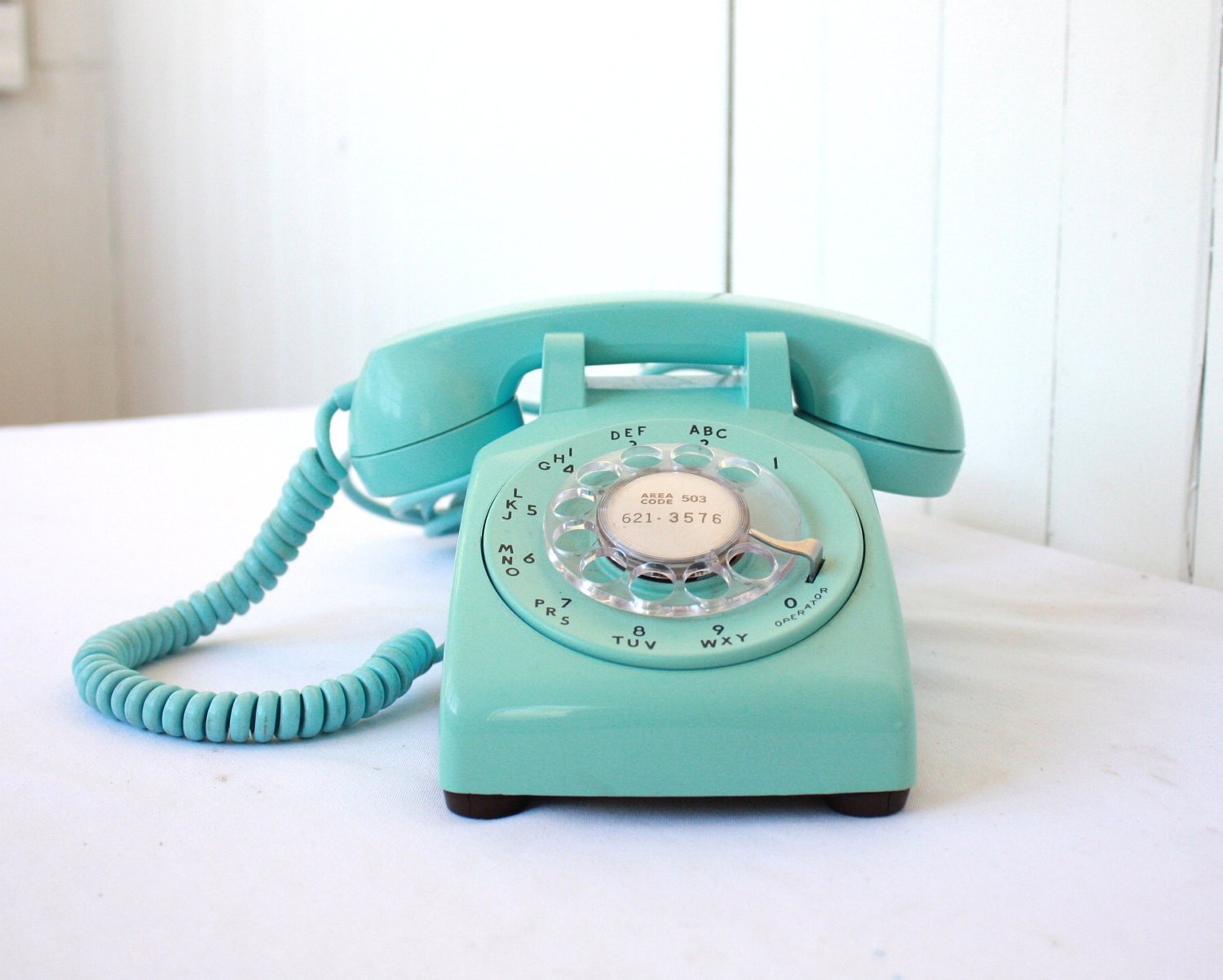 Vintage Phone, Vintage Rotary Phone, Turquoise Phone, Rotary Telephone, Aqua Rotary Phone, Vintage Western Electric Phone - SummerHolidayVintage