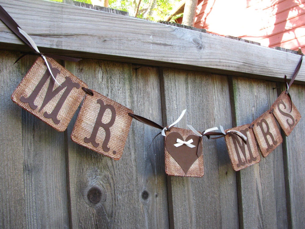 Wedding Banner Decoration MR & MRS Garland Bride and Groom Banner