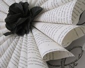 Black and White French Inspired Rolled Paper Wreath - Paris Apartment - Vintage Book Pages