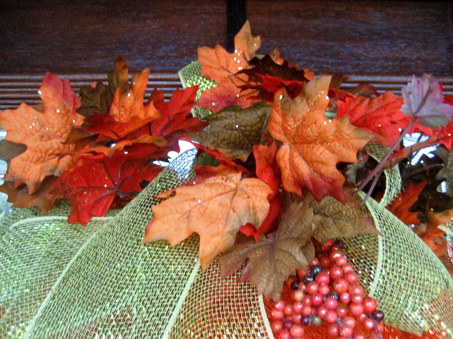 Deco Mesh PUMPKIN WREATH