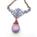 Filigree Patina Necklace and Wire Wrapped Pendant - Blue, Purple, and Copper