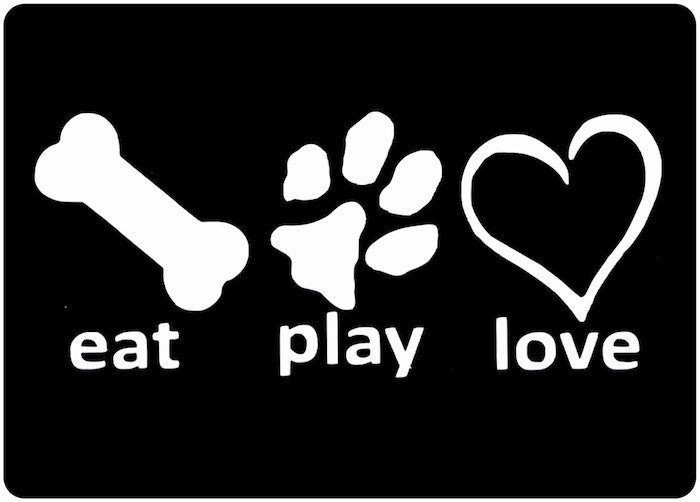 Dog Lover Decal- Eat Play Love Vinyl Decal - Dog Lover Window Sticker- Animal Rescue