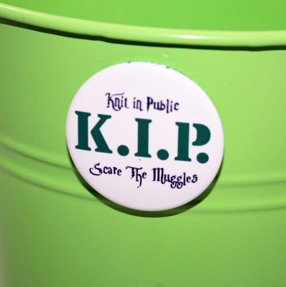 SALE  Knit in Public Scare the Muggles Magnet 1.5 inch