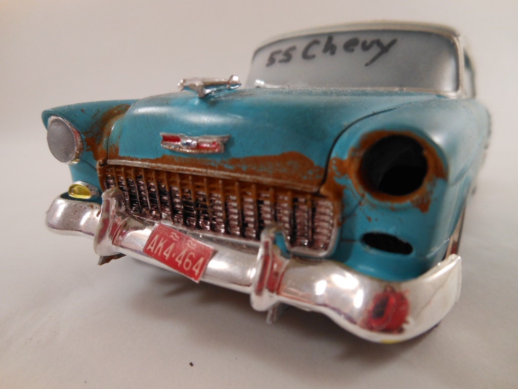 1955 Chevy Bel air 1/24 scale model car two tone in blue and white