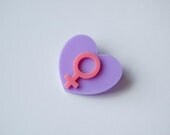 Pastel Venus Heart pin - Lilac