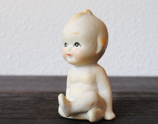 Vintage Kewpie Doll Piano Baby, Porcelain Bisque Rose O'Neill Collectible Figurine