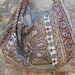 One of a Kind Vintage Iranian Wood Blocked Cotton Circa 1960's Bohemian Bag