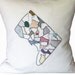 Embroidered Pillow Cover -Washington DC District Map - Hand-Embroidered on Linen Cushion