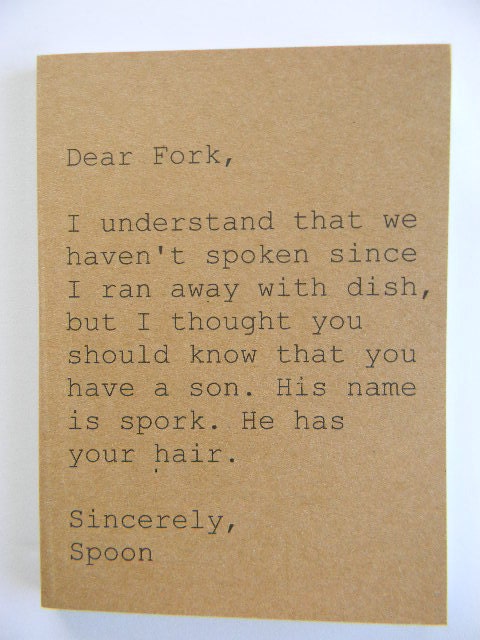 Notebook - Dear Fork, Sincerely Spoon