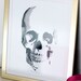 8 x 10 Skull Watercolor Giclee Print