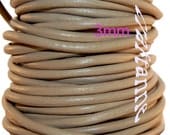 3mm Dark Taupe Premium Leather Round Cord in Versatile Khaki Like Warm Putty Brown, 6 Feet and Free Shipping ... BUY 3, GET 1 FREE Promo