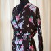 1940's Lilac and Butterflies on Brown Rayon Novelty Print Sarong Skirt Dress by C.H.D. Robbins Original