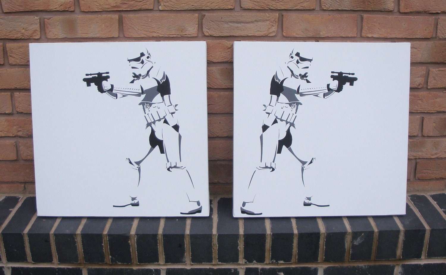 Stormtroopers - Spraypainted Stencil Painting on Canvas (Wall Art)
