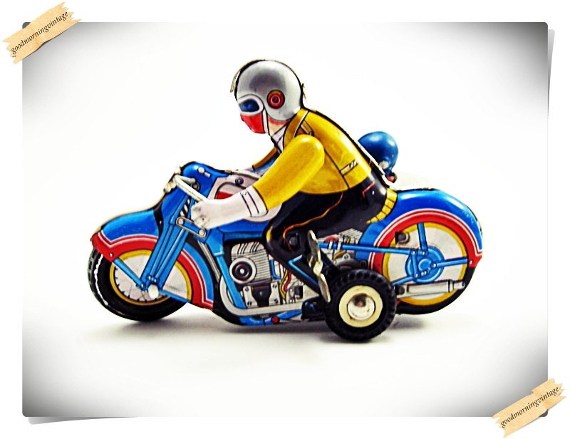 Tin Motorcyle with Side Car