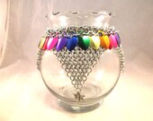Chainmaille-Scalemaille-Wrapped Tea Candle Holder