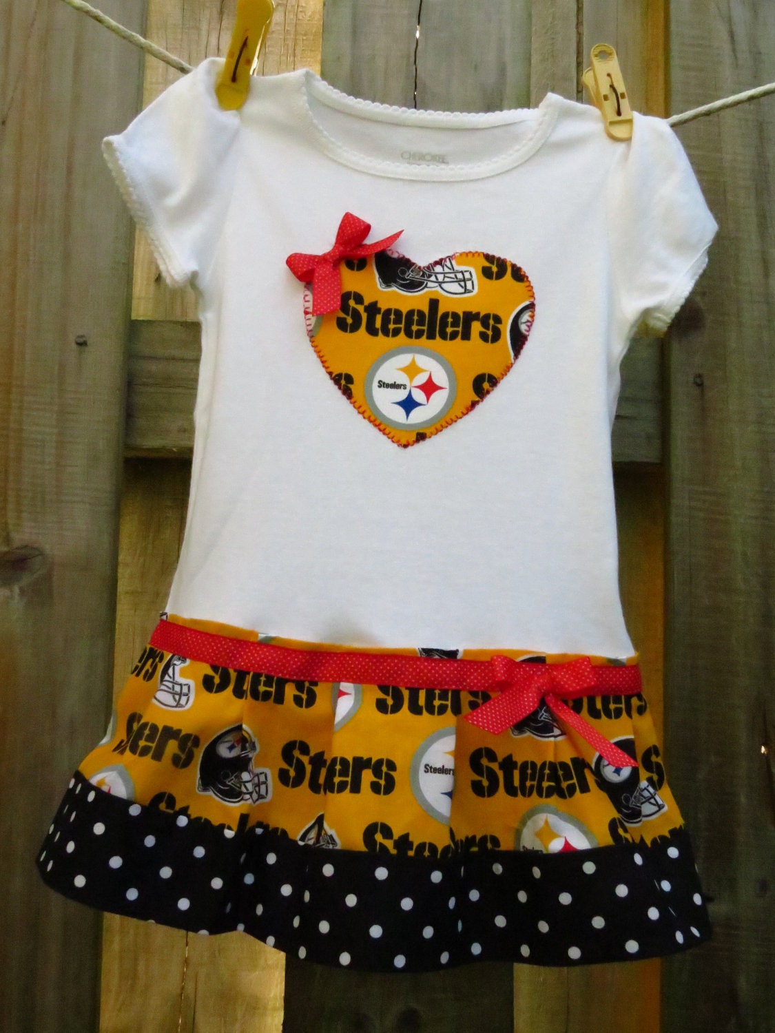 Pittsburgh Steelers cheerleader shirt or onesie dress