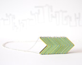 Summer colors arrow necklace - yellow and light blue necklace