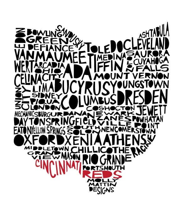 Upgrade to 11x13.5 Cincy Reds Ohio print