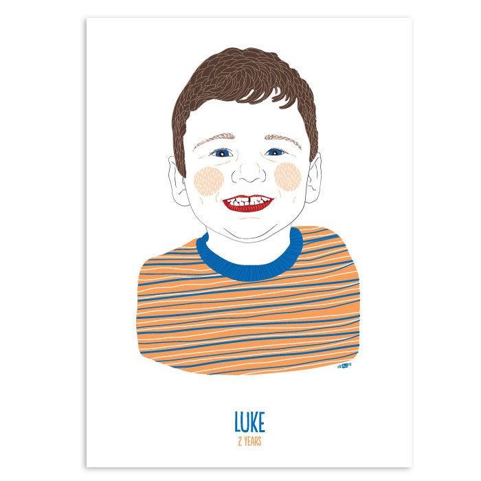 Custom Hand Drawn Digital Child or Baby Portrait: One Figure