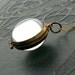 Antique Victorian Crystal Locket . Pool of Light . Unusually Large. Scallop Cut Edges .