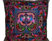 Hmong Hill Tribe Embroiderd Ethic Cushion Pillows Covers - Funny Colors Asian Peacock