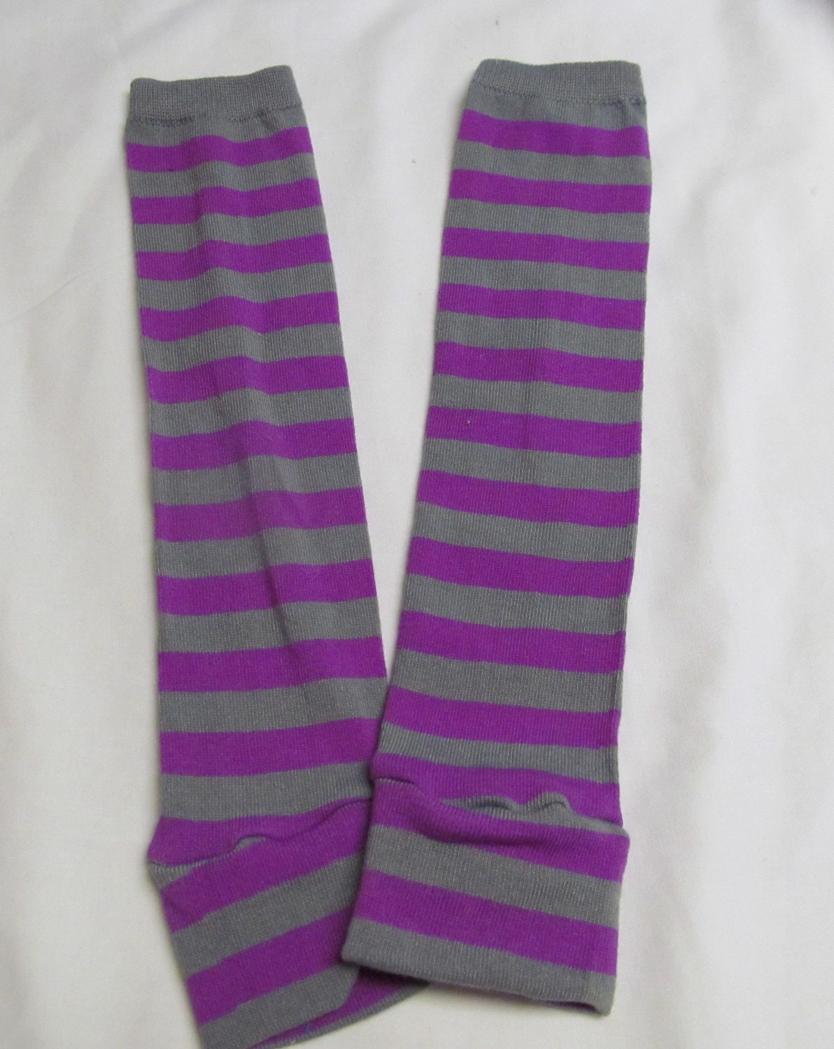 Purple and Gray Leg Warmers