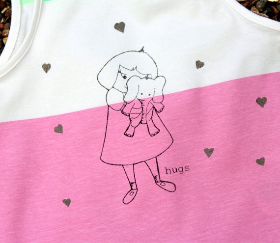 Gocco printed fluorescent girl's top (aged 2-4)