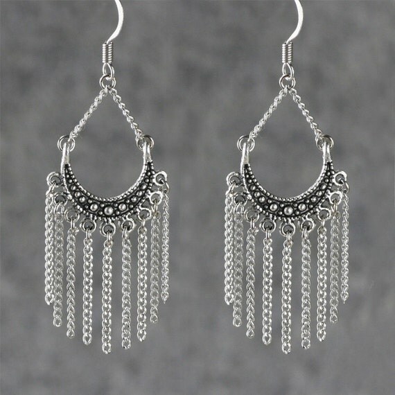 Chandelier chain hoop Earrings Free US Shipping by AnniDesignsllc