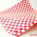 Wax Paper -  25 Red Checker Food Paper  - Sandwich Paper - Food Tray Paper - Food Liner