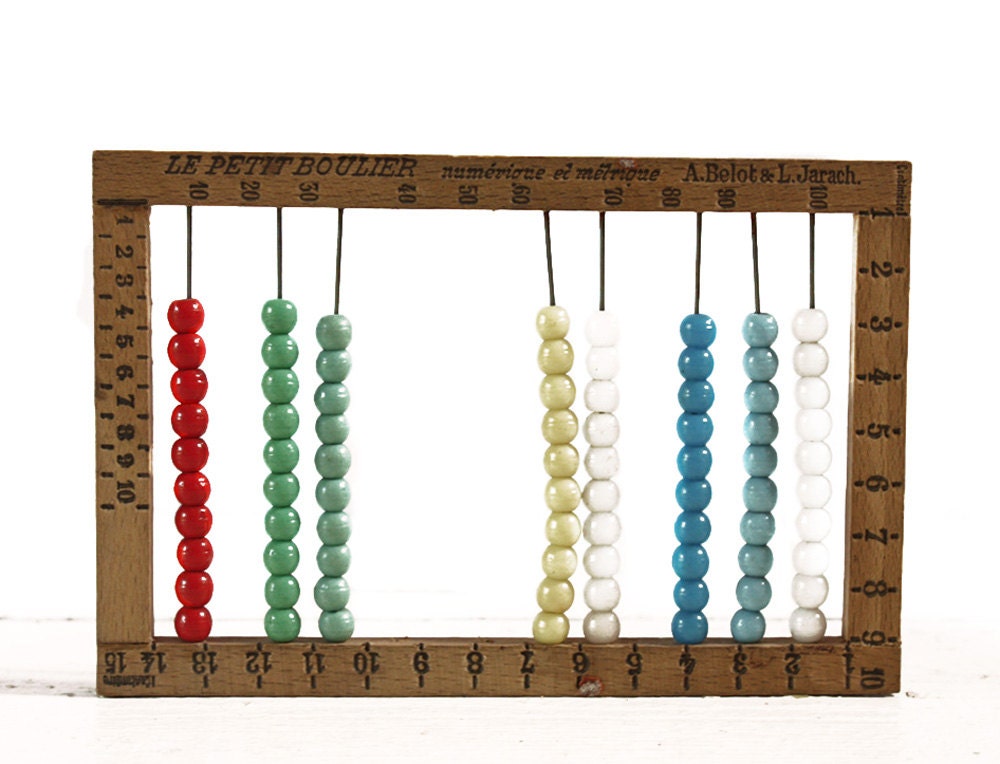 Lovely Vintage  little French wooden ABACUS