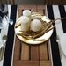 Beach wedding & bridal shower table runner-black and white stripes-table settings-cotton-2.5" wide stripes