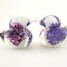 Art Glass Love Birds - Hyacinth Purple, Lavender, and White - Set of Two